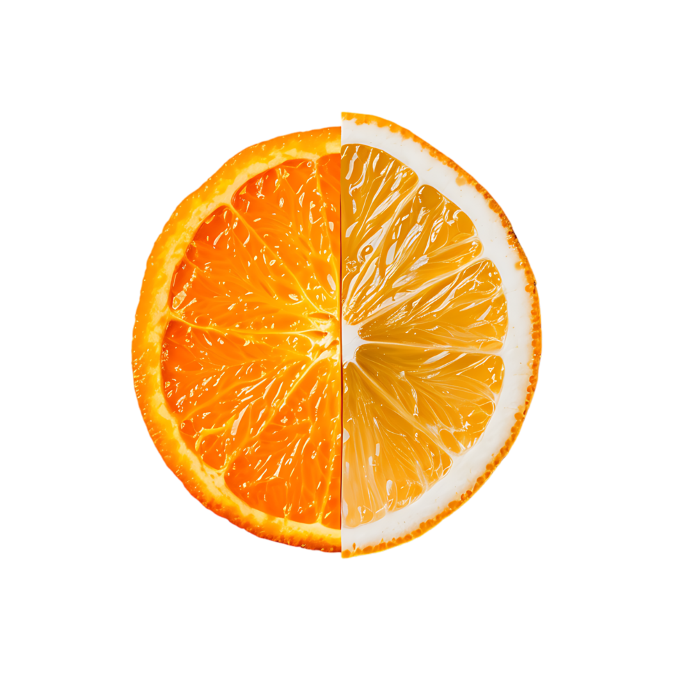 Orange half over transparent background png