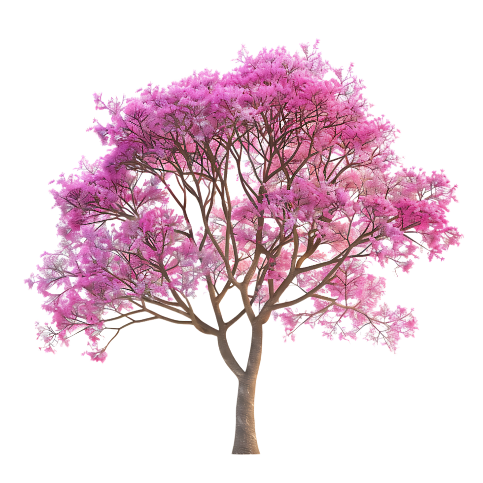 Pink acacia tree isolated over transparent background png