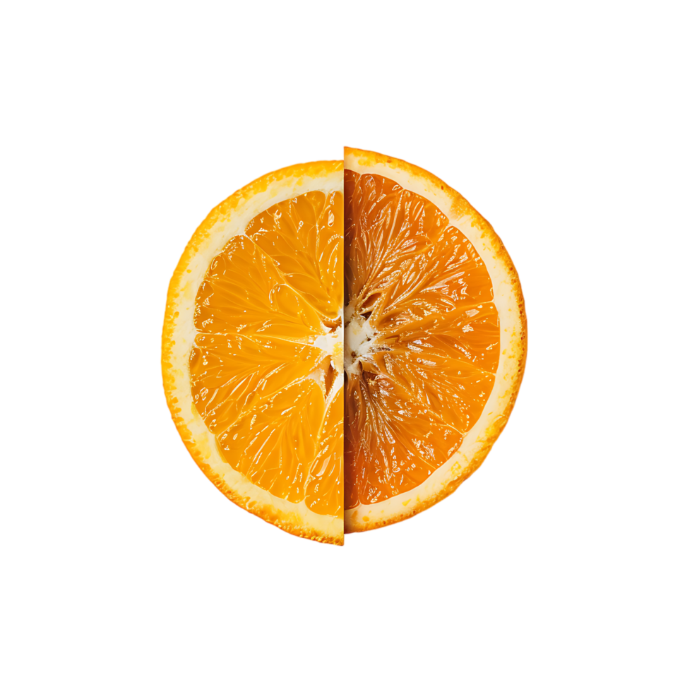Orange half over transparent background png