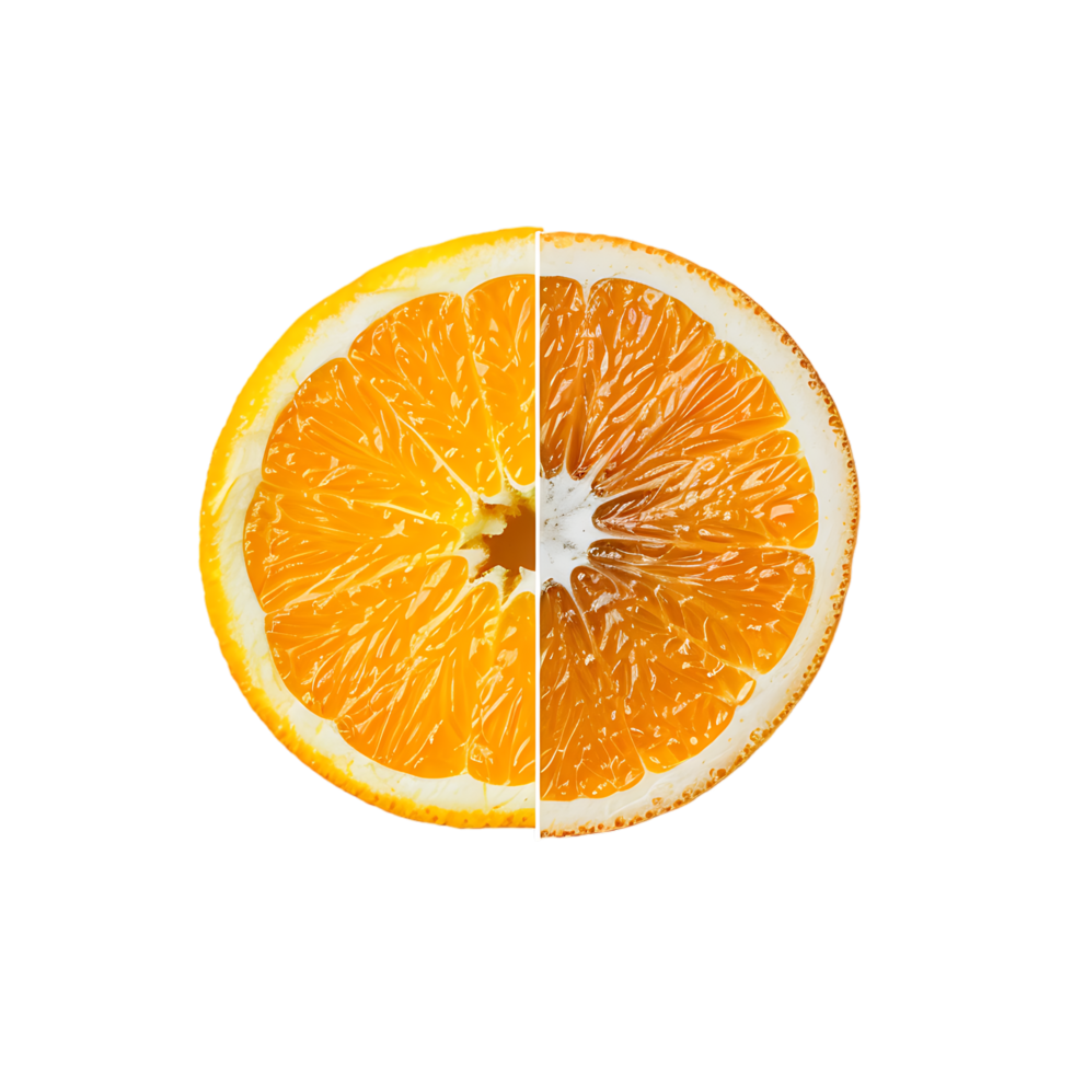 Orange half over transparent background png