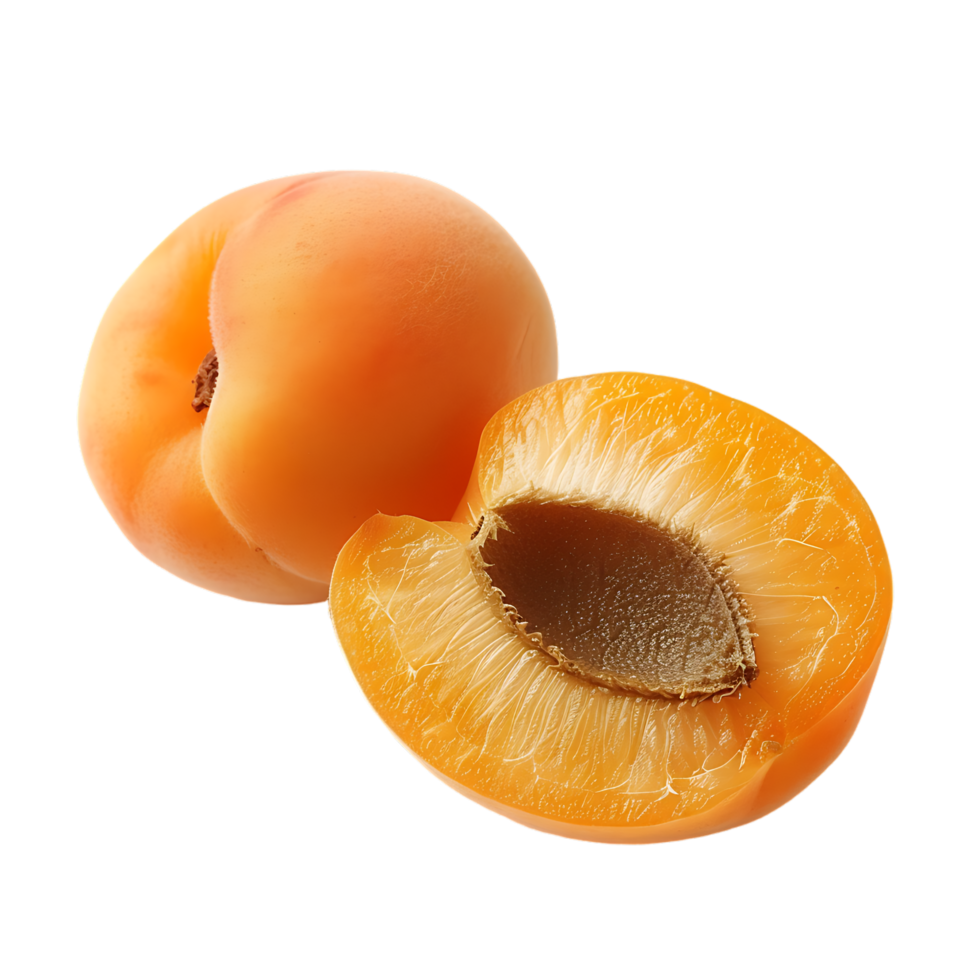 Opened apricot isolated over transparent background png