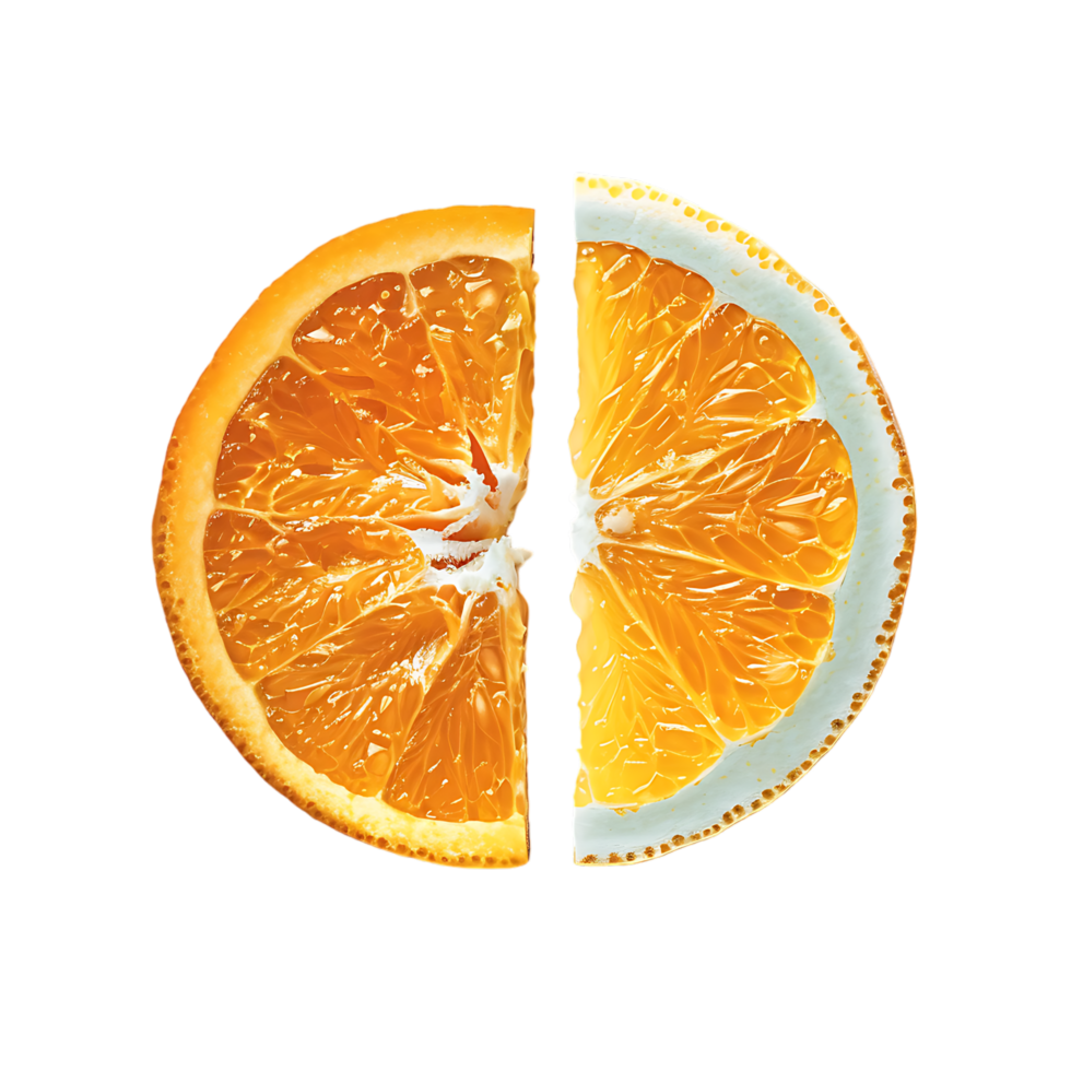 Orange half over transparent background png