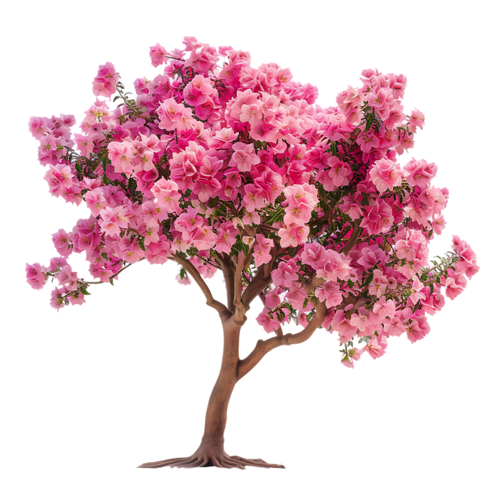 Pink acacia tree isolated over transparent background png