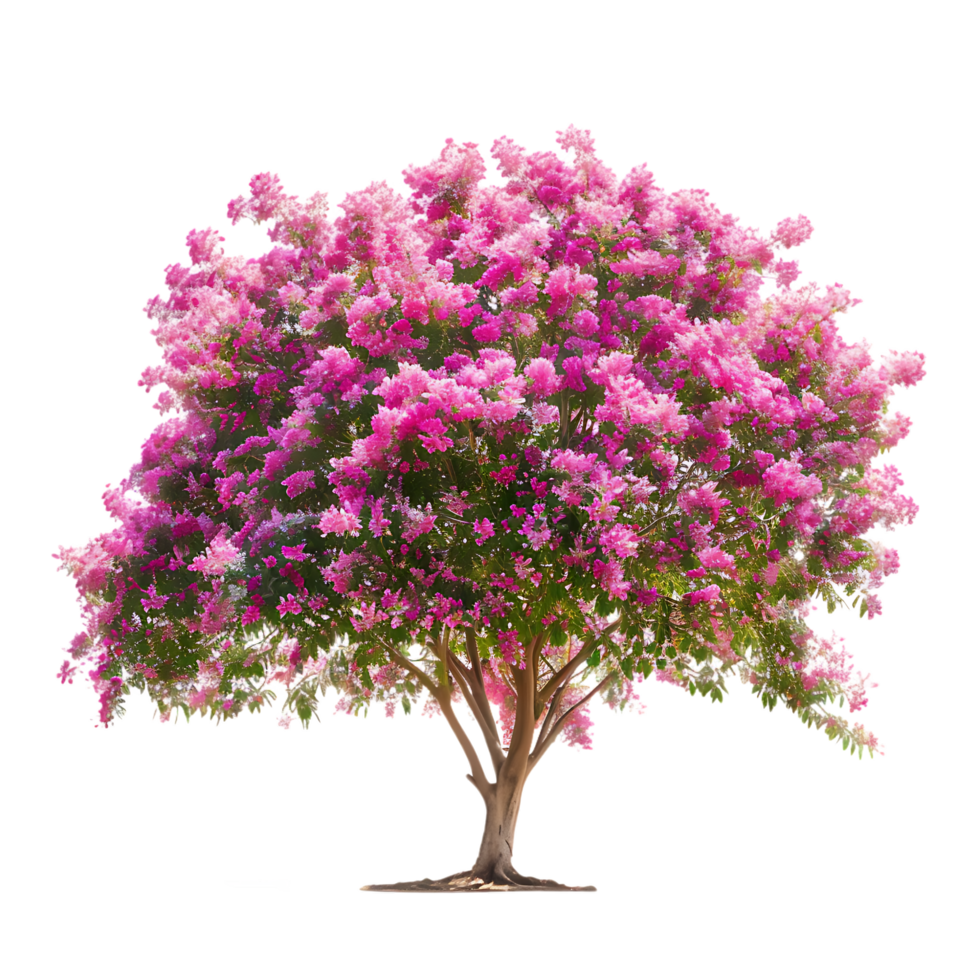 Pink acacia tree isolated over transparent background png