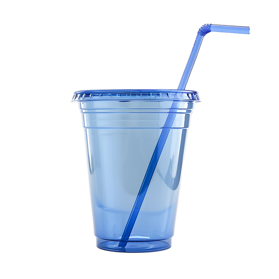 modello plastica tazza e cannuccia al di sopra di trasparente sfondo png