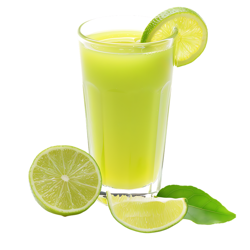 Mockup Portion of fresh made lime juice isolated over transparent background png