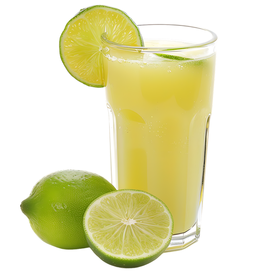 Mockup Portion of fresh made lime juice isolated over transparent background png