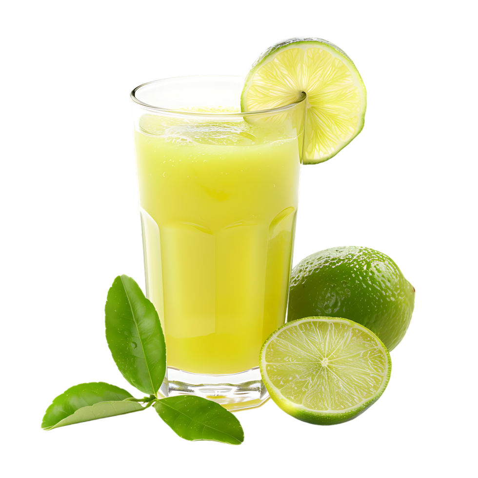 Mockup Portion of fresh made lime juice isolated over transparent background png