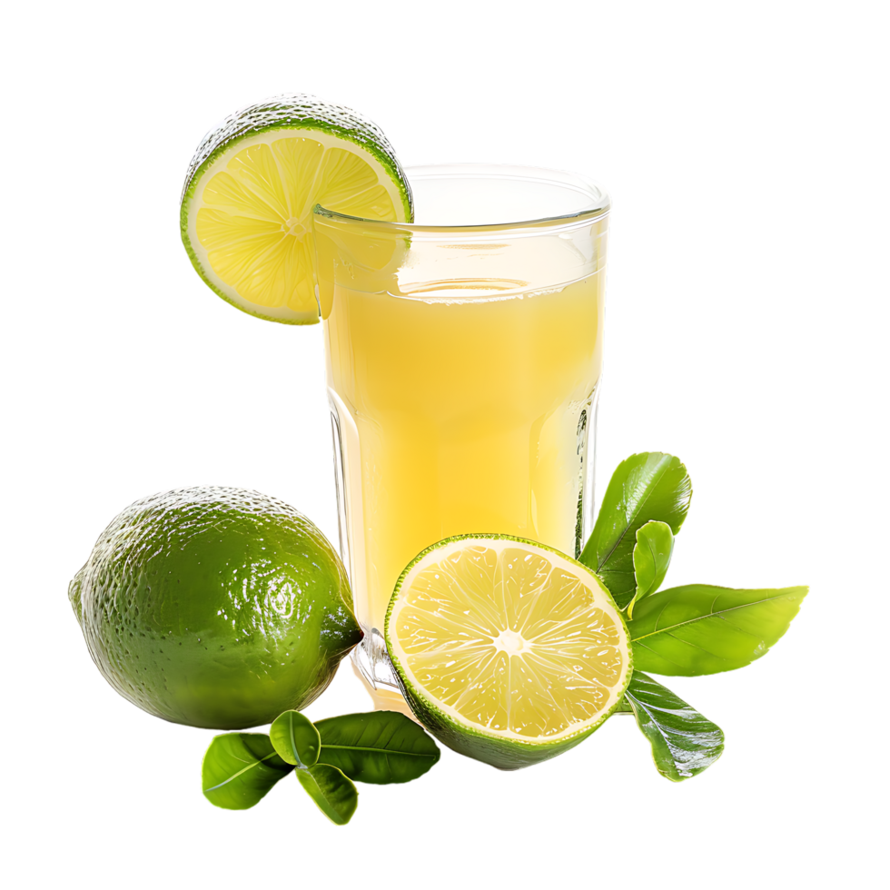 Mockup Portion of fresh made lime juice isolated over transparent background png