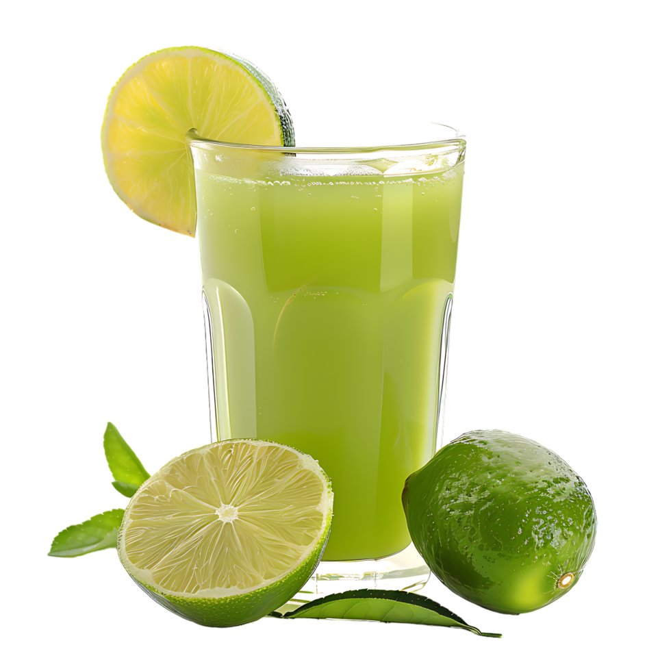 Mockup Portion of fresh made lime juice isolated over transparent background png
