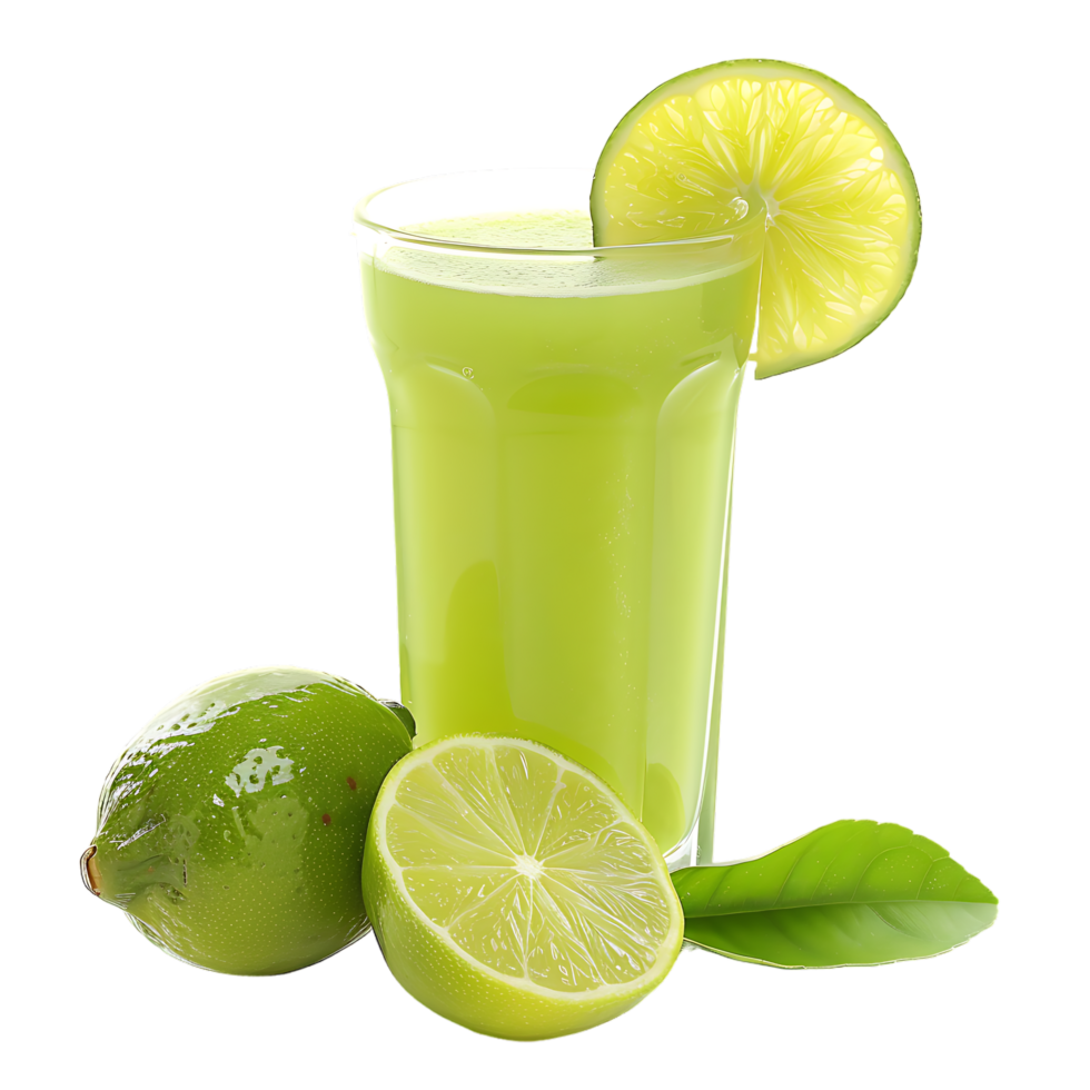 Mockup Portion of fresh made lime juice isolated over transparent background png