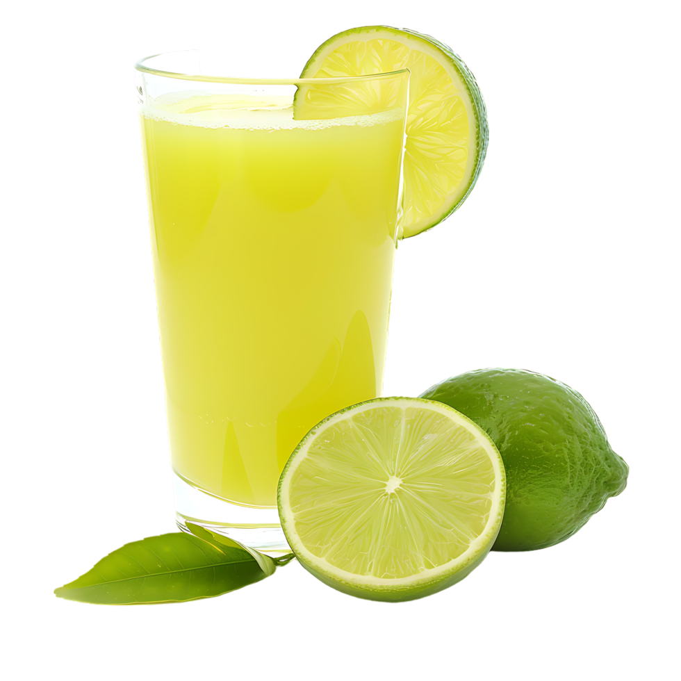 Mockup Portion of fresh made lime juice isolated over transparent background png
