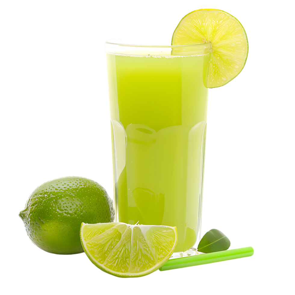 Mockup Portion of fresh made lime juice isolated over transparent background png