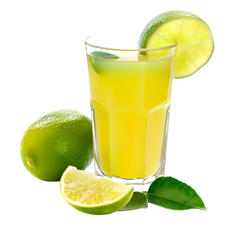 Mockup Portion of fresh made lime juice isolated over transparent background png