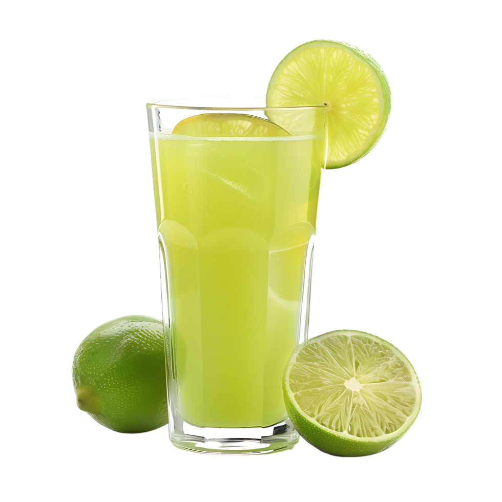 Mockup Portion of fresh made lime juice isolated over transparent background png
