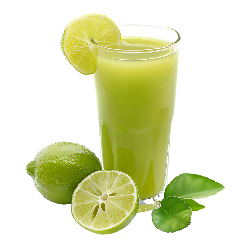Mockup Portion of fresh made lime juice isolated over transparent background png