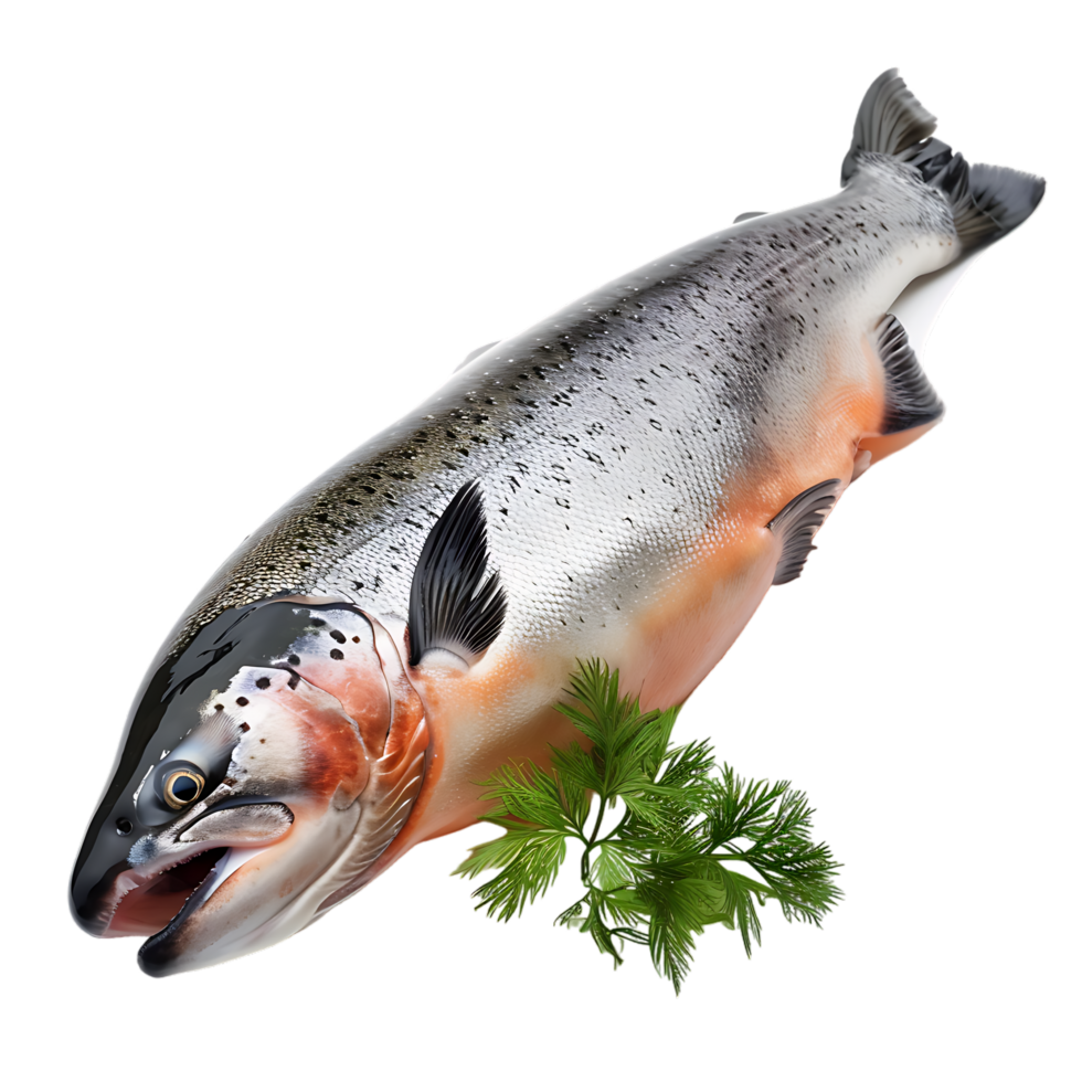Salmon fish isolated over transparent background png