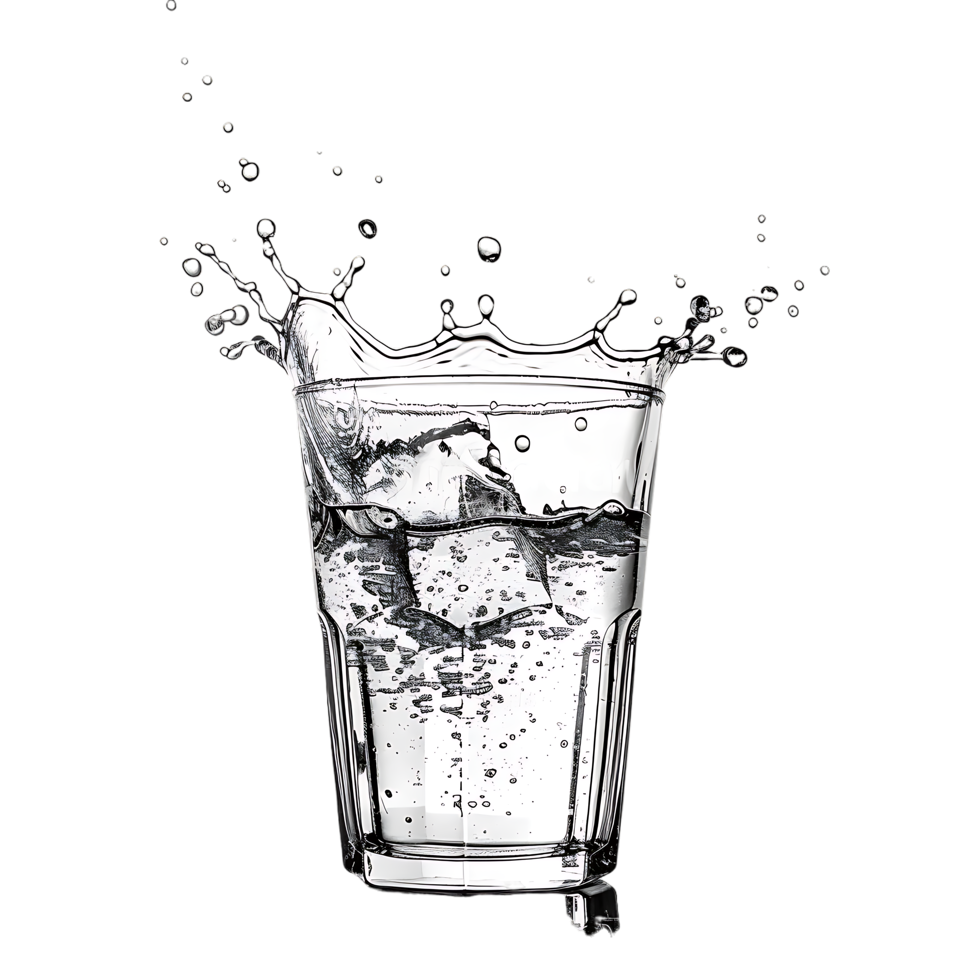 Mockup Splash Of Water In Glass Isolated Over Transparent Background mockup-splash-of-water-in-glass-isolated-over-transparent-background