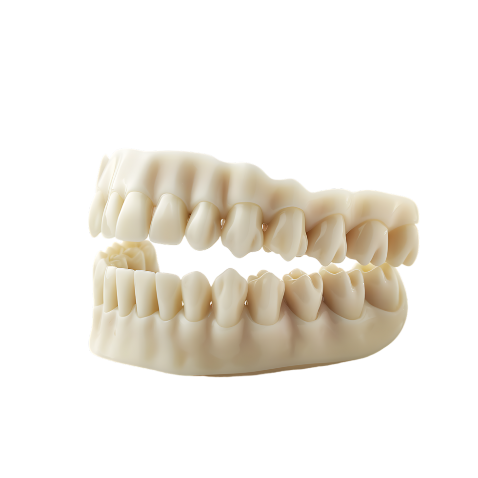 Teeth on white isolated over transparent background png