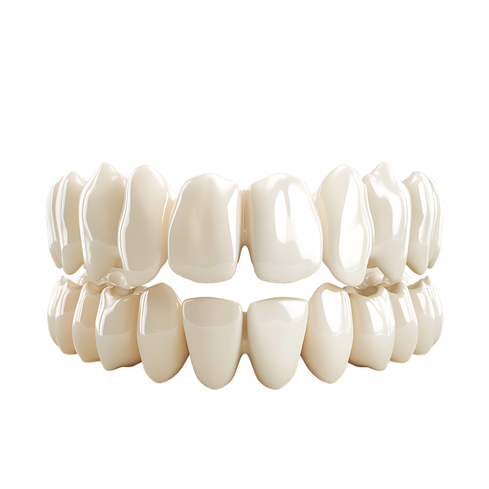 Teeth on white isolated over transparent background png