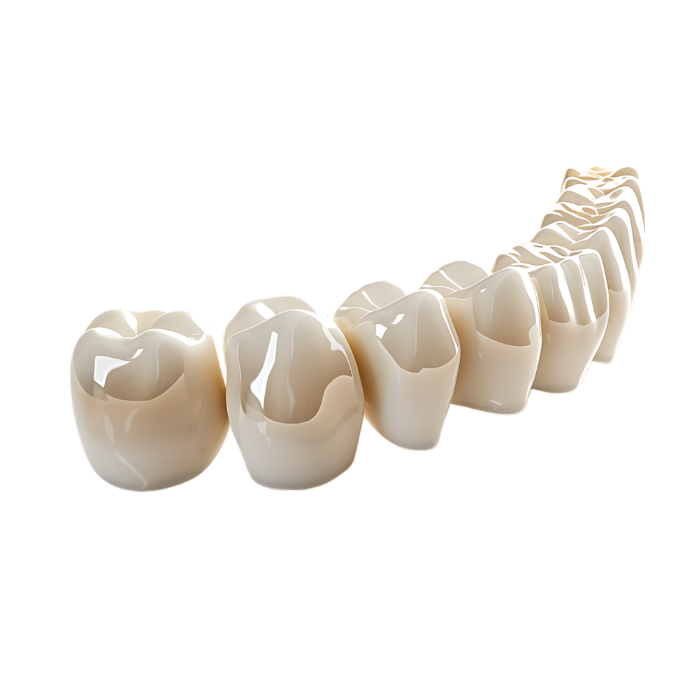 Teeth on white isolated over transparent background png