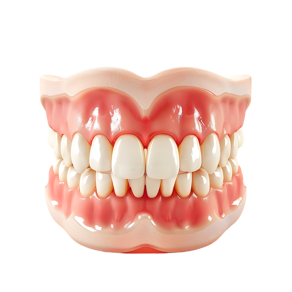 Teeth on white isolated over transparent background png