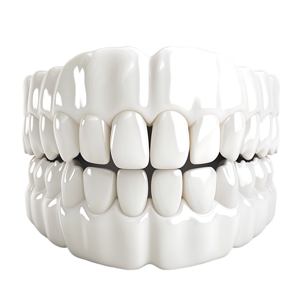 Teeth on white isolated over transparent background png