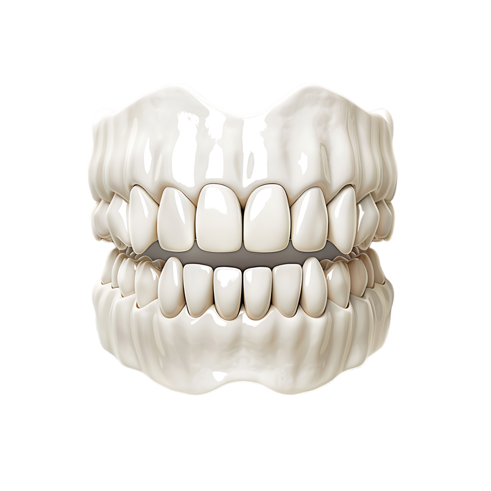 Teeth on white isolated over transparent background png