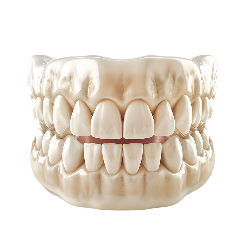 Teeth on white isolated over transparent background png