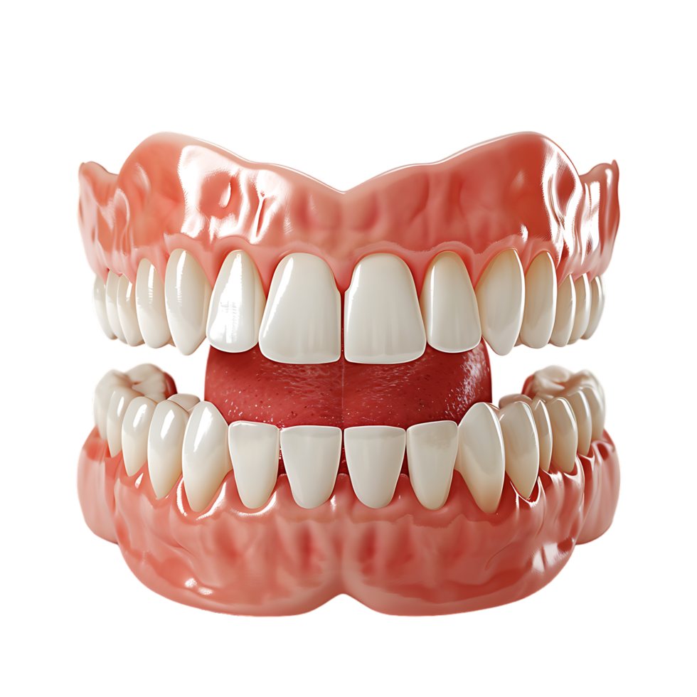 Teeth on white isolated over transparent background png