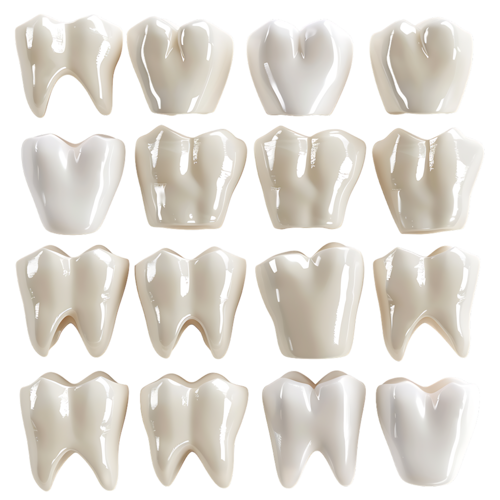 Teeth on white isolated over transparent background png