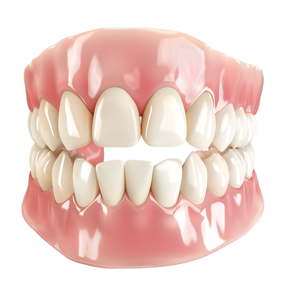 Teeth on white isolated over transparent background png