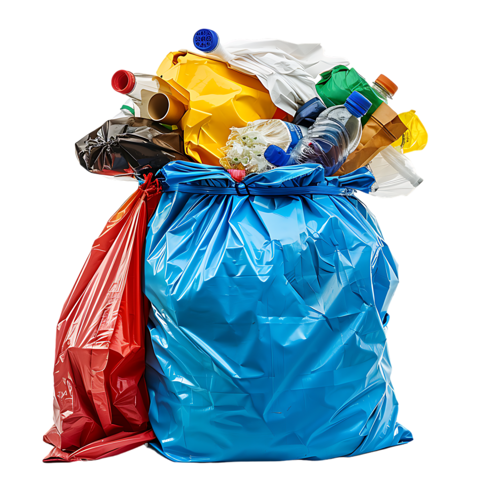 Package for rubbish household supplies for waste throw isolated on transparent background png