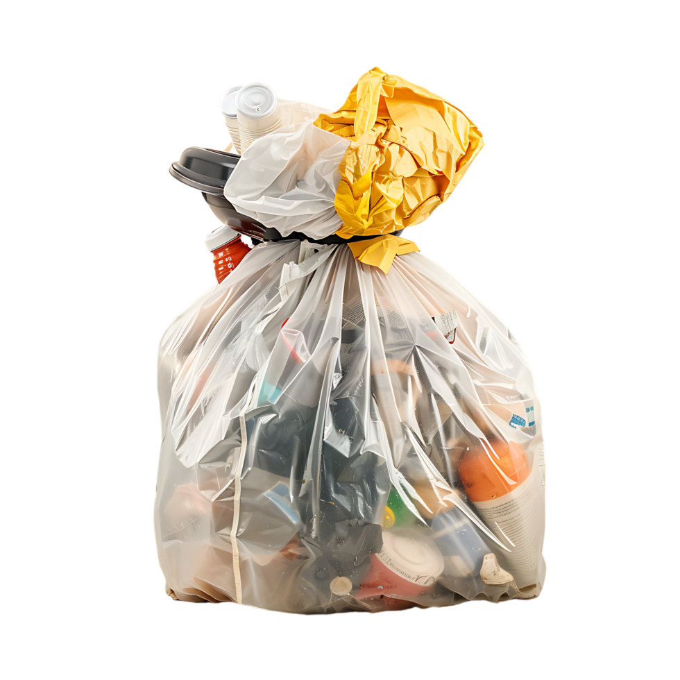 Package for rubbish household supplies for waste throw isolated on transparent background png