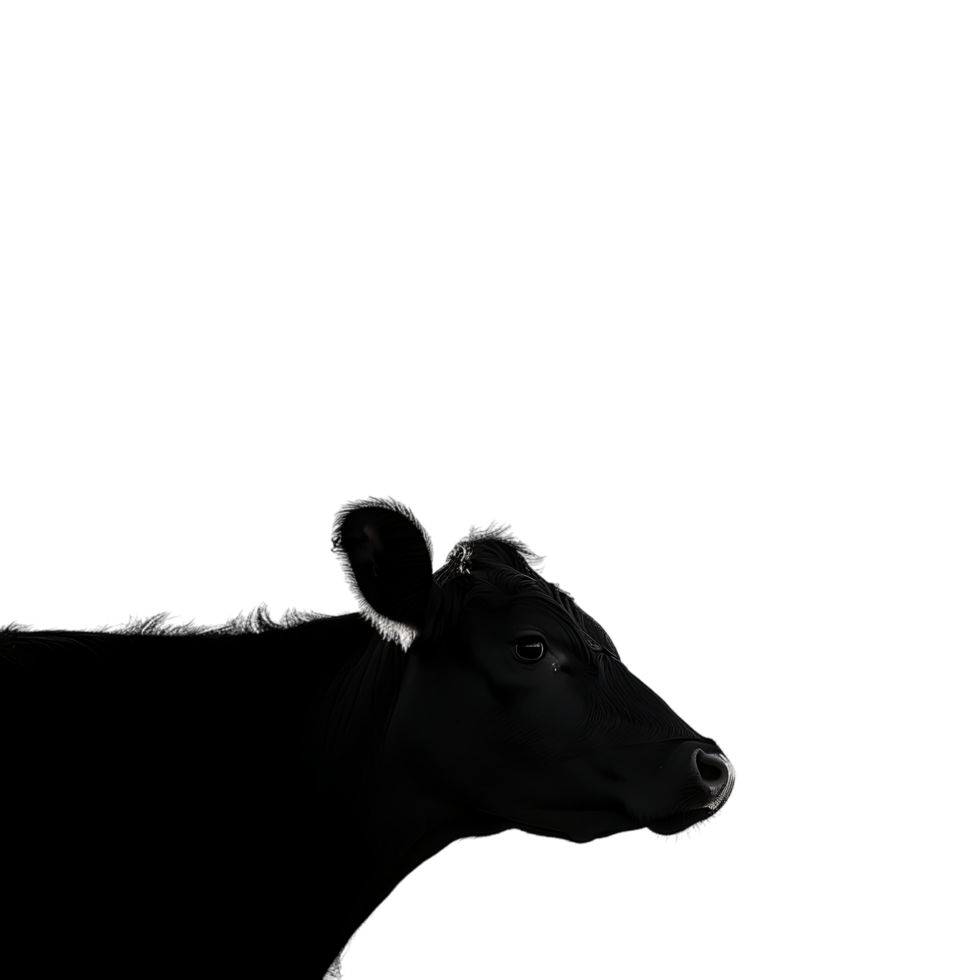 Cow silhouette Arabian pattern set against transparent background png