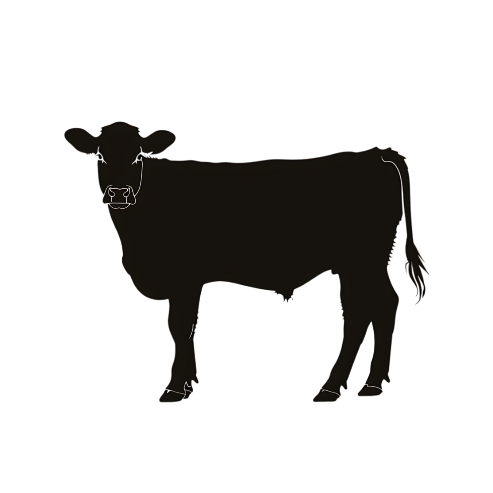 Cow silhouette Arabian pattern set against transparent background png