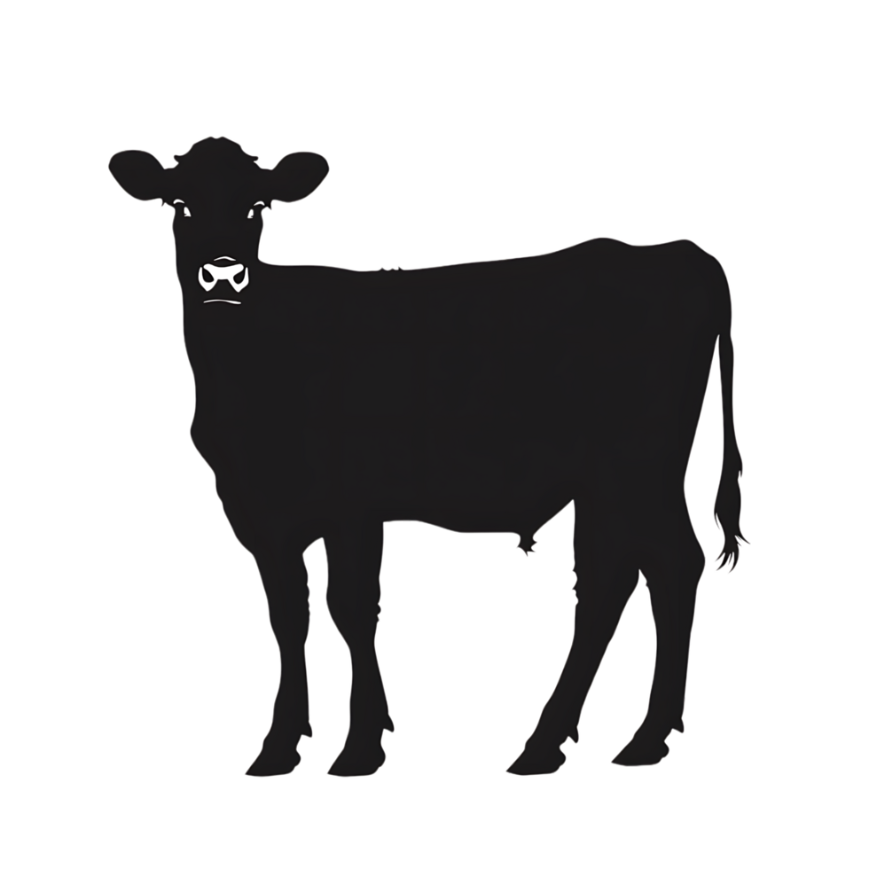 Cow silhouette Arabian pattern set against transparent background png