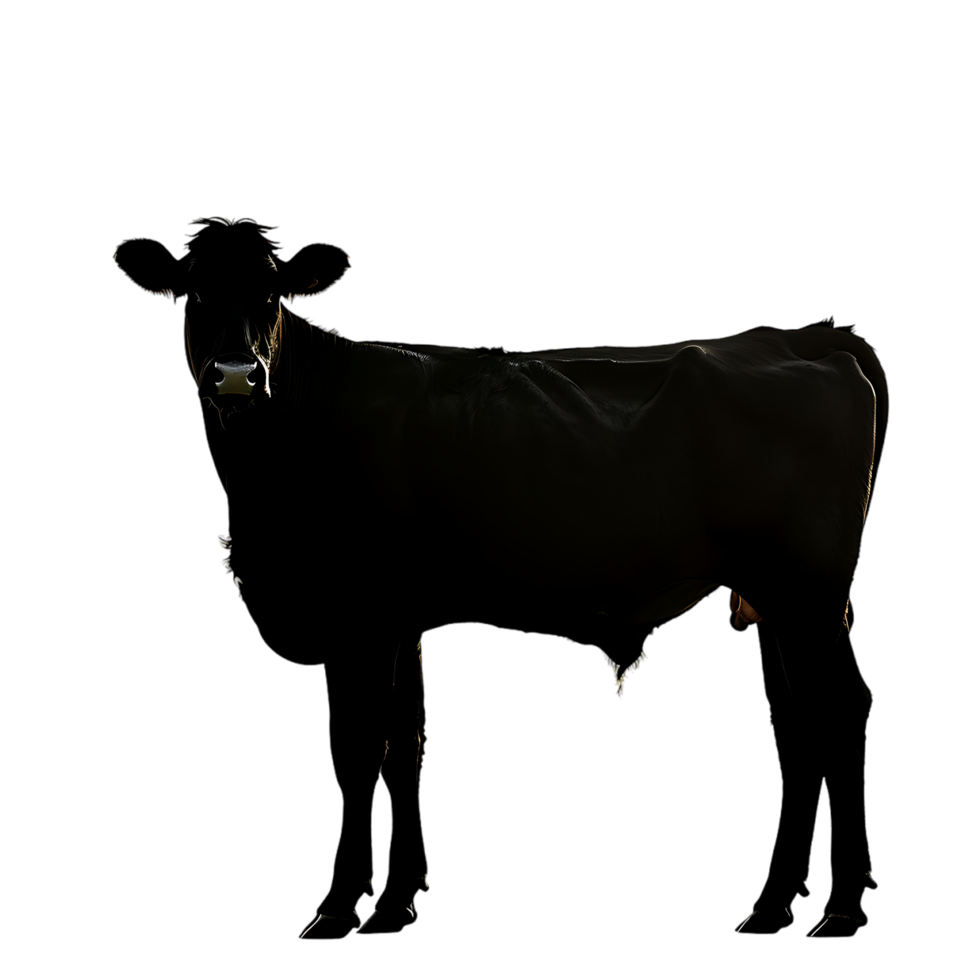 Cow silhouette Arabian pattern set against transparent background png