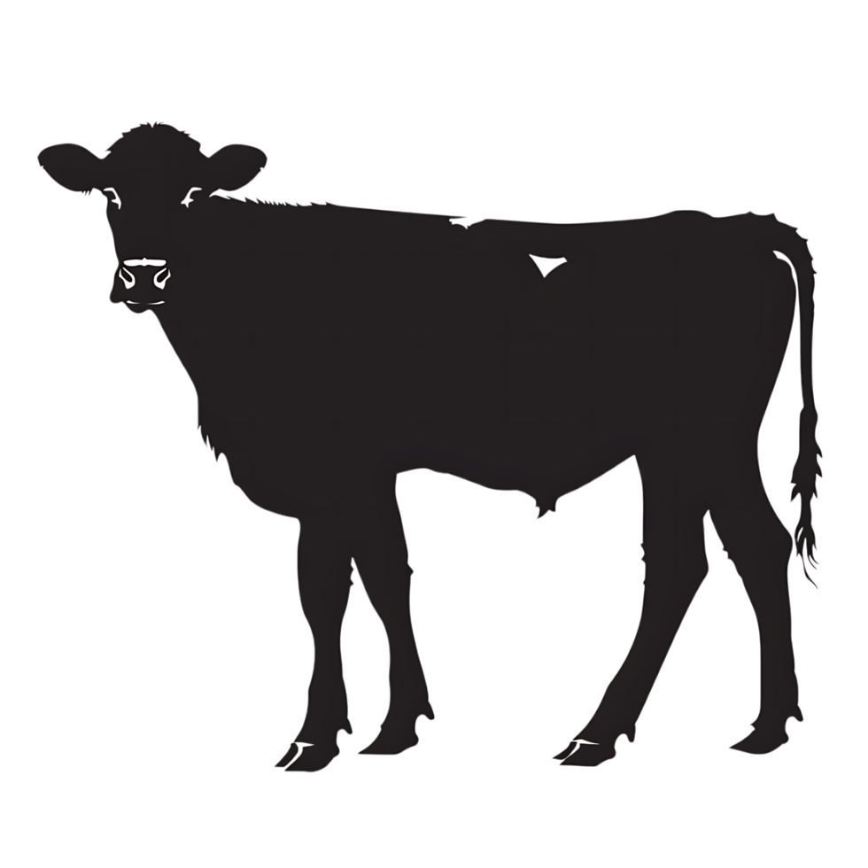Cow silhouette Arabian pattern set against transparent background png