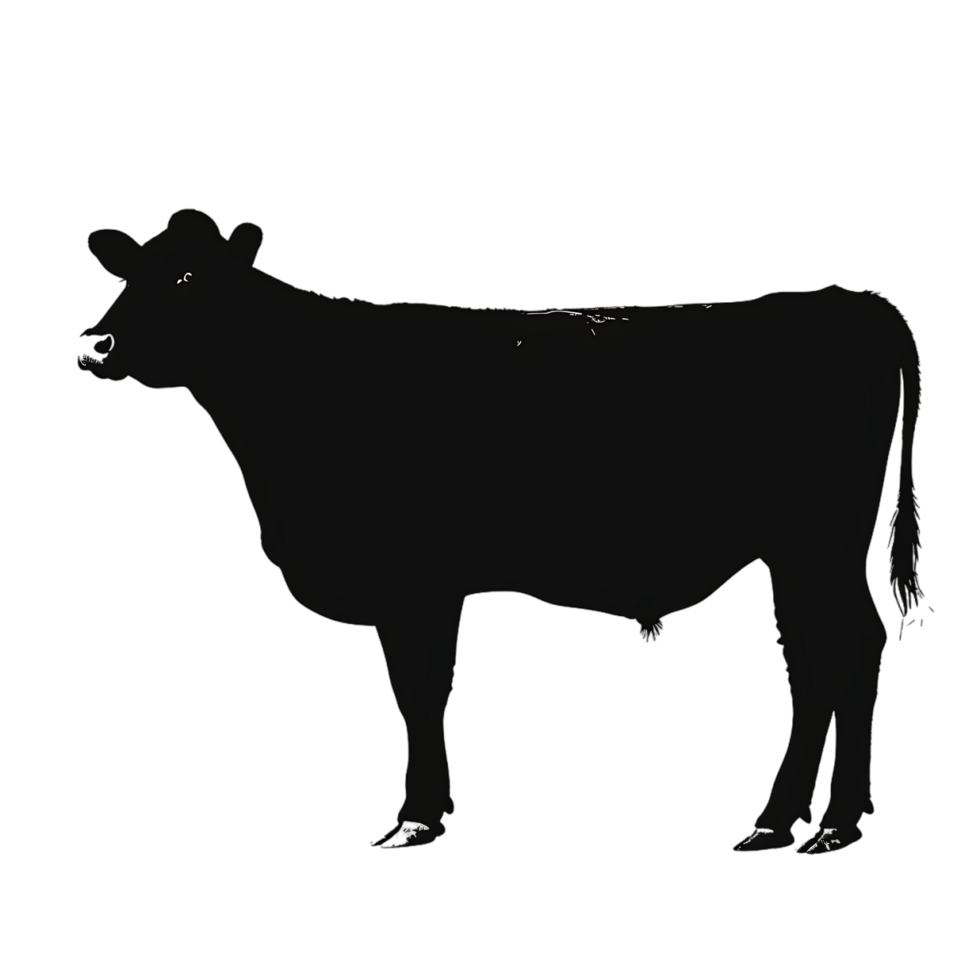Cow silhouette Arabian pattern set against transparent background png