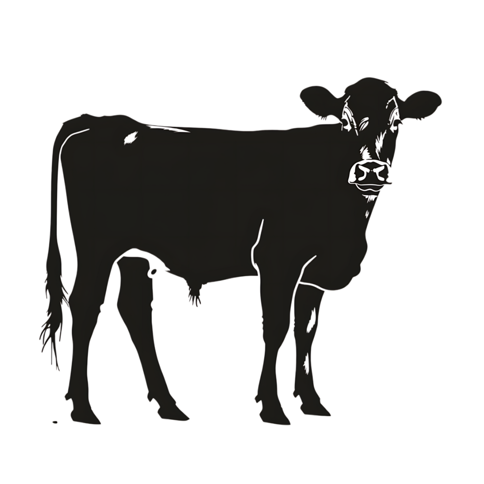 Cow silhouette Arabian pattern set against transparent background png