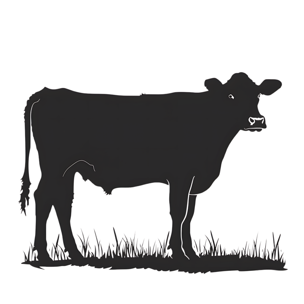 Cow silhouette Arabian pattern set against transparent background png