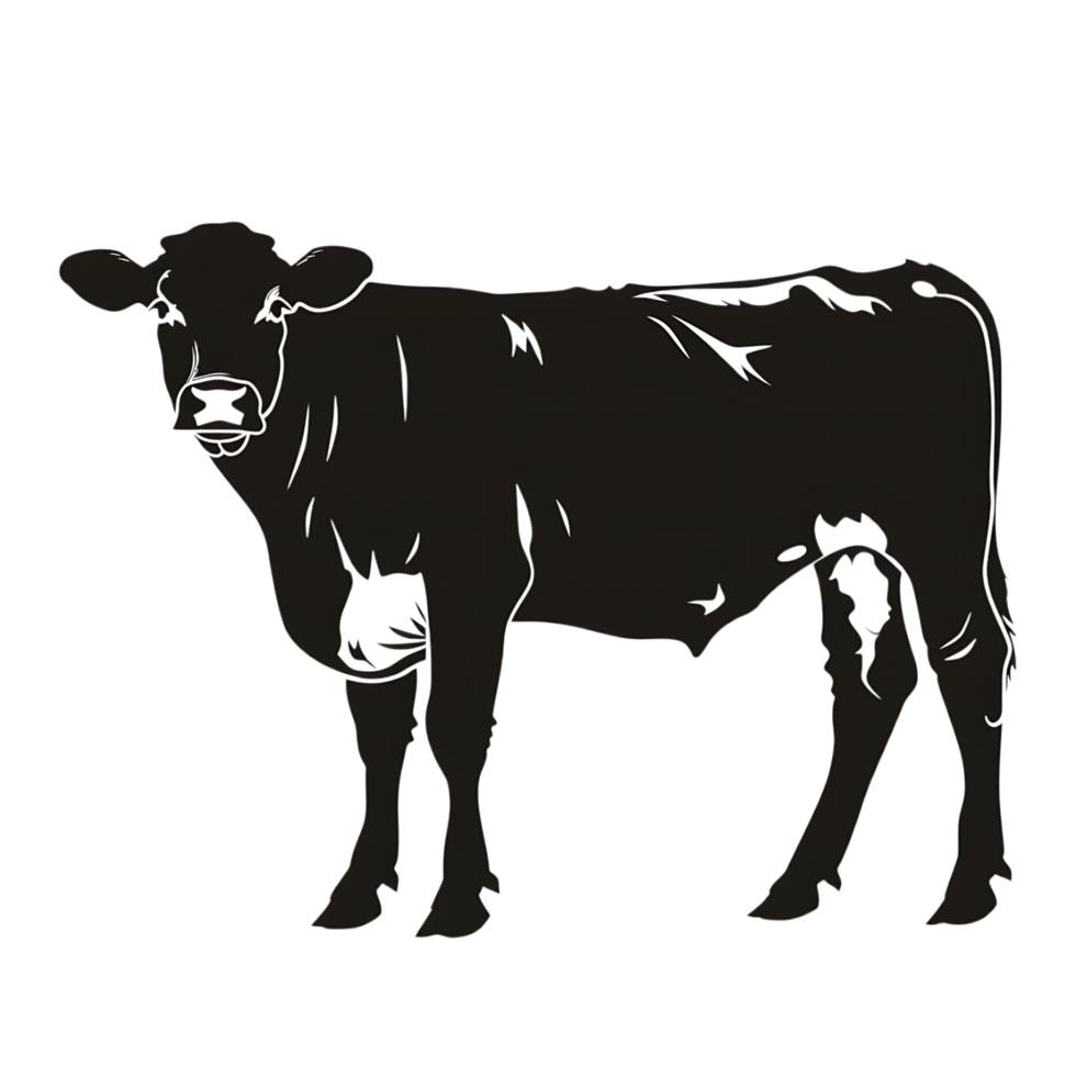 Cow silhouette Arabian pattern set against transparent background png