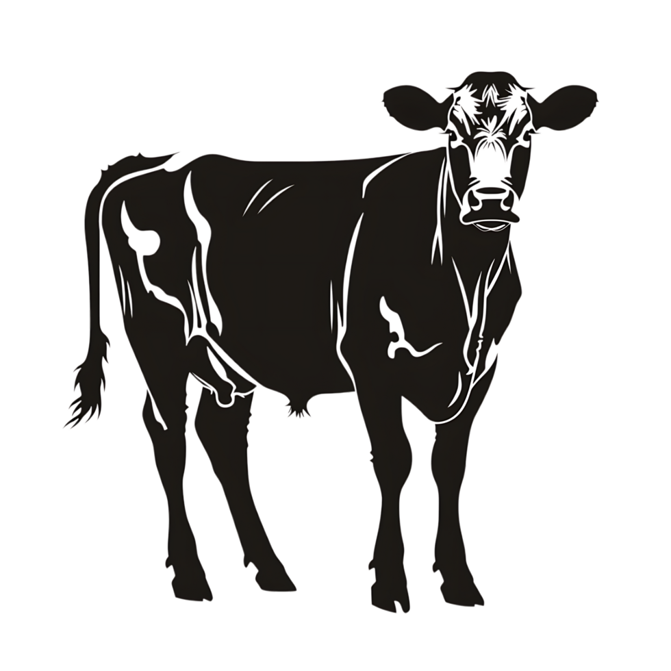Cow silhouette Arabian pattern set against transparent background png