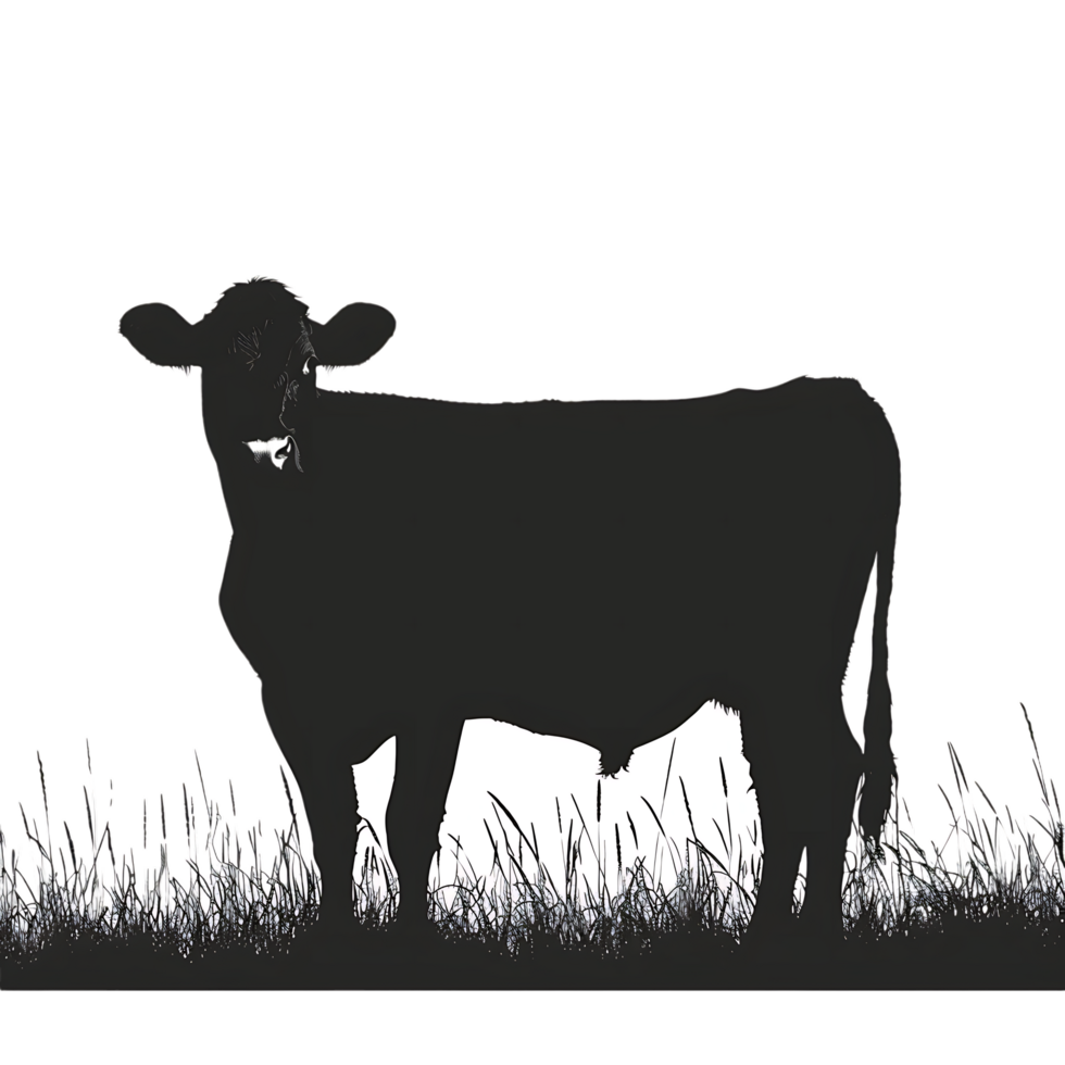 Cow silhouette Arabian pattern set against transparent background png
