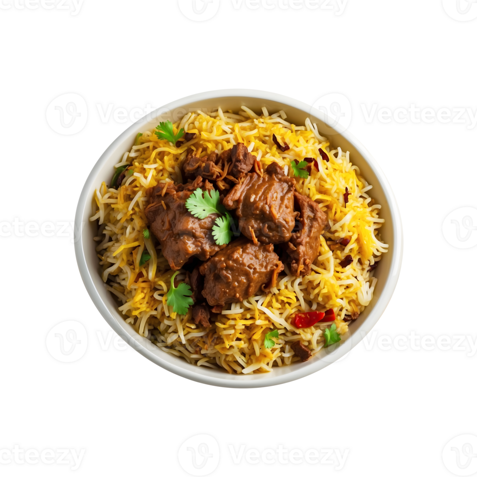 Festive Biryani Delicious Beef Biryani Isolated on a Transparent Background png