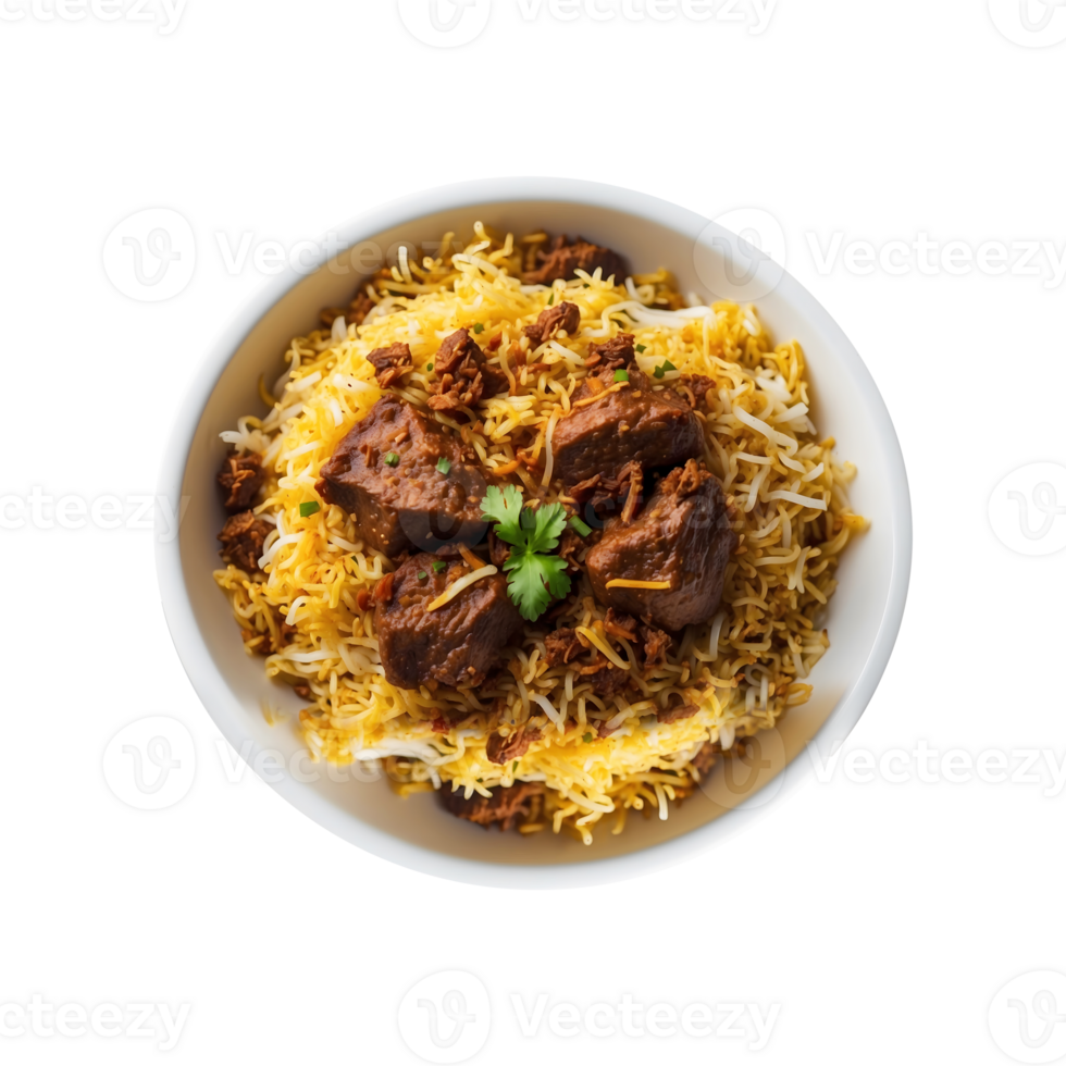 Ramadan Feast Delicious Beef Biryani Isolated on a Transparent Background png
