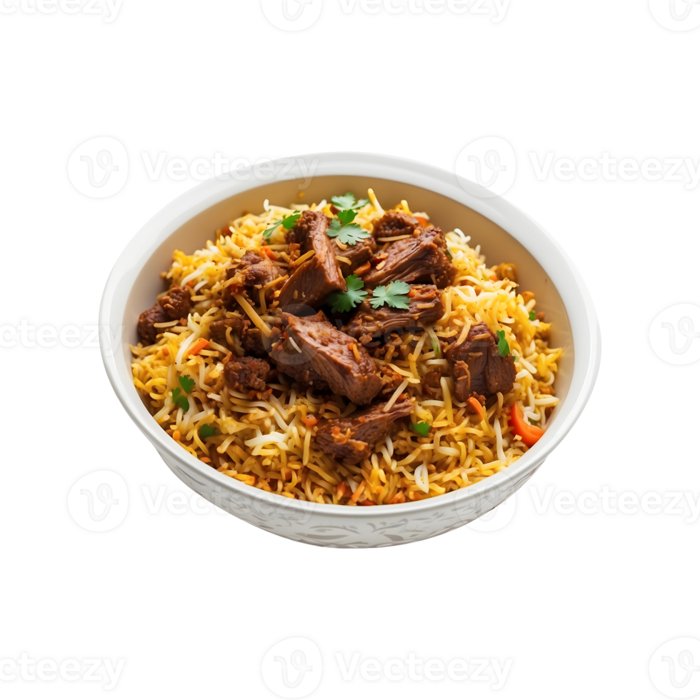 Indian Delight Delicious Beef Biryani Isolated on a Transparent Background png