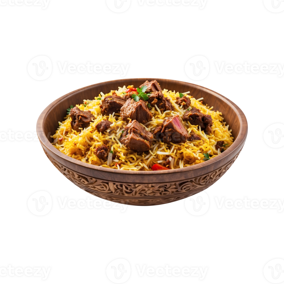 Holiday Treat Delicious Beef Biryani Isolated on a Transparent Background png