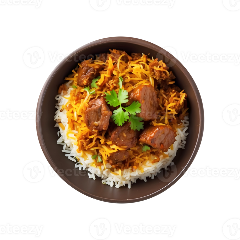 Festive Biryani Delicious Beef Biryani Isolated on a Transparent Background png